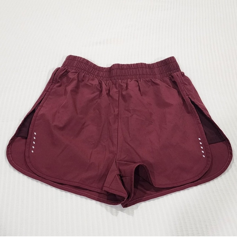 SHEIN Womens Burgundy Running Shorts Elastic Waist Track Field Athletic Size S